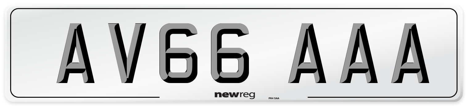 AV66 AAA Number Plate from New Reg
